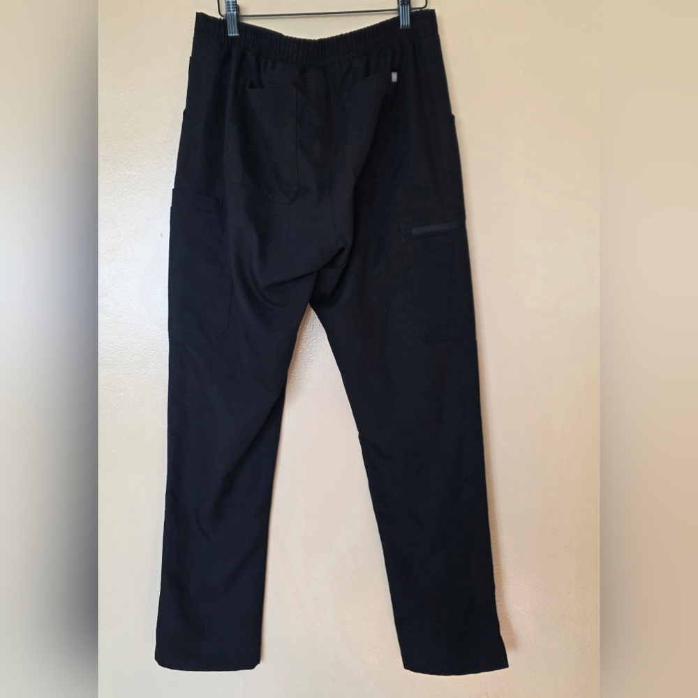 FIGS Yola High Waisted Skinny Tapered Leg Scrub Pants M Black  Tailored Nursing - Picture 7 of 16